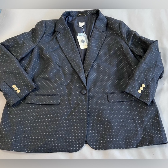 A New Day Dress Women’s Jacket size 26W black with Gold polka dots NWT - Picture 3 of 9